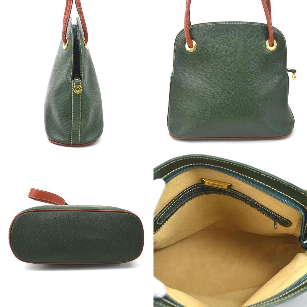 Loewe Shoulder Bag Brown Green Leather Gold Red